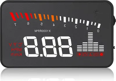 Immagine prodotto di Auto-HUD, monitor HUD da 3,5 pollici, accensione e spegnimento automatici, funzione di allarme plug-and-play per la manutenzione