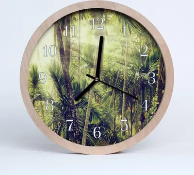 Produktbild von Holzuhr 20fi cm wanduhr - Palmen Blumen