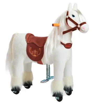 Produktbild von Ponnie Pferd auf Rollen Tiara S - Pony mit Rollen für Kinder - Weißes Spielpferd