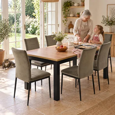 INSPIRO Essgruppe – Platz für gemeinsame Mahlzeiten mit der Familie, KI-generiertes Bild