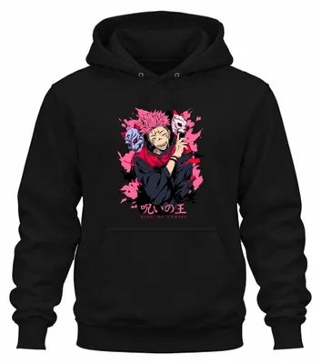 Productafbeelding van Jujutsu Kaisen, Sukuna, Koning van de Vloeken, Anime, Esthetiek, Cadeau, Manga, Uni Hoodie, Zwart, XXL