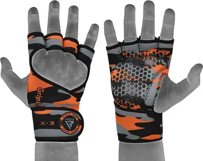Produktbild von RDX Gewichtheben Handschuhe Lange Riemen Extra Grip Für Fitness Sport