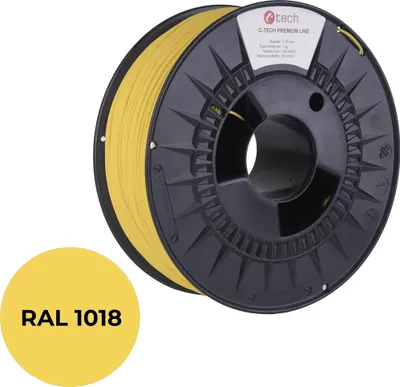 Obrázek produktu pro C-TECH filament PREMIUM LINE PETG zinková žlutá RAL1018