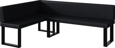 Produktbild von MEBLINI Eckbank für Esszimmer - Küchenbank - Essecke - Sitzecke Küche - TONI - U-Beine 142x196x87cm Links - Schwarz Kunstleder