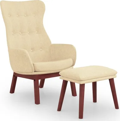 Produktbild von vidaXL Relaxsessel mit Hocker Creme Stoff