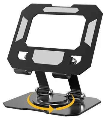 Obrázok produktu pre Nastaviteľný stojan na tablet, 360° otočný, skladací, s nastaviteľnou výškou, čierna farba