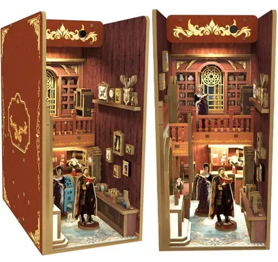 Produktbild von DIY Book Nook Adelslandhaus - 3D-Puzzle - 97 Teile - Miniaturhaus aus Holz - mit LED-Licht