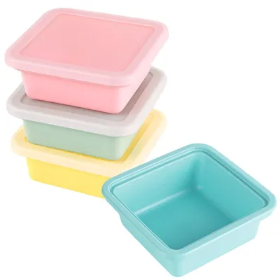 Immagine prodotto di Omgoods - Set di 4 contenitori in silicone per congelare la zuppa, capacità 500 ml ciascuno