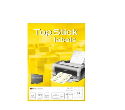 Immagine prodotto di TOP STICK 8777 Etichette universali TOP STICK, 64 x 34 mm, bianco, 100 fogli
