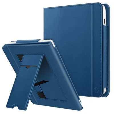 Produktbild von Fintie Hülle für Tolino Vision Color (2024)/Vision 6 (2021) & Kobo Libra Colour (2024)/Libra 2 (2021) 7 Zoll - Kickstand Hülle mit Kartenfach Handschlaufe und Auto Sleep/Wake, Blau
