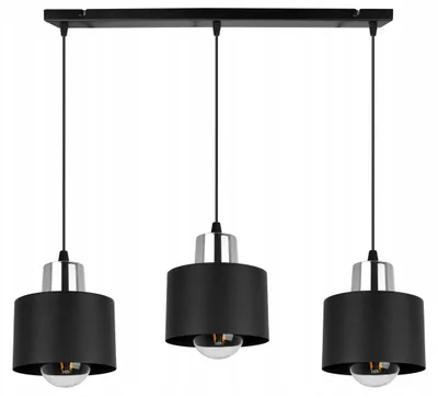 Produktbild von LED Pendelleuchte Schwarz mit Lampenschirm – Moderne Hängelampe / Deckenleuchte für Esszimmer und Wohnzimmer