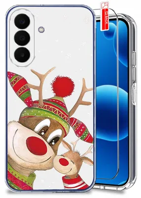 Productafbeelding van Beschermhoes voor Samsung A27 5G – Kerstmotieven – Versterkte, transparante glazen hoes