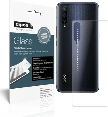 Produktbild von 2x Schutzfolie für Vivo IQOO Pro Rückseite matt - Anti-Shock 9H Folie dipos Glass Kunststoffglas