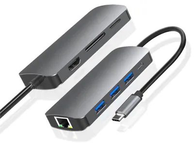 Zdjęcie produktu dla Hub 8W1 Stacja Dokująca Usb - C Hdmi 4K Sd Do Macbook Pro/Air