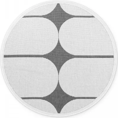 Obrázek produktu pro 160x160 (průměr) kruh Kusový koberec Duet Bowen 106244 Black/White kruh - na ven i na doma