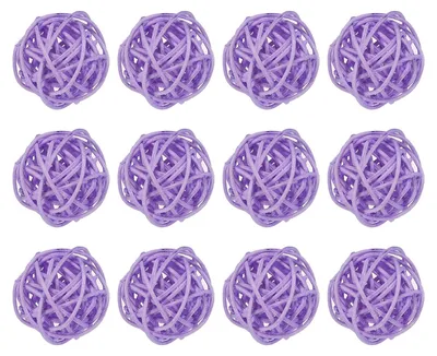 20 Rattanbälle 3 cm hellviolett für Vasenfüllung Deko