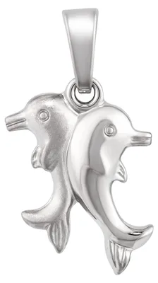 Produktbild von NKlaus Delfin-Kettenanhänger, 925 Silber, gesandelt-glänzend, 14,8mm