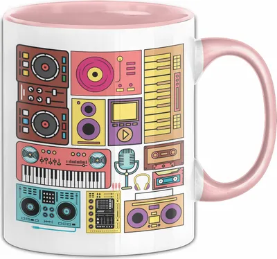Produktbild von Elektronische Musik Tasse Geschenk für DJ Synthesizer Mischpult (Rosa)