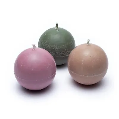 Image de Ensemble de Bougies Boule de Colza - 6x6x6cm