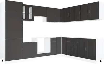 Produktbild von vidaXL 14-tlg. Küchenschrank-Set Porto Schwarz Holzwerkstoff