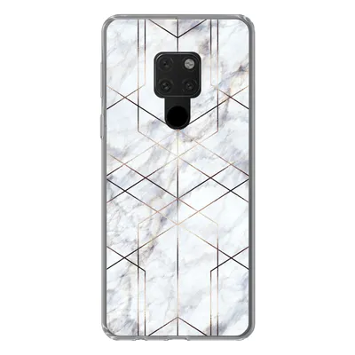 Produktbild von MuchoWow® Handyhülle Schutzhülle Hülle für Huawei P40 Lite Marmor - Gold - Weiß Silikon Softcase Handy Hülle - Handy