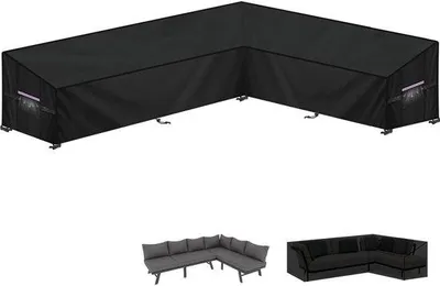 Produktbild von Famanu Gartenmöbelhülle L-Form, wasserdichte Abdeckhaube mit Belüftungsöffnungen - 280x220x90x80/60 cm