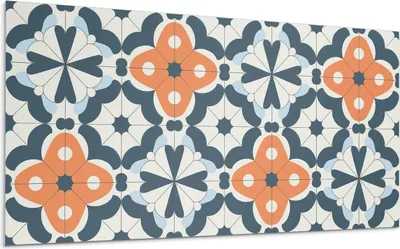 Produktbild von Blumenmuster In Fliesen – Selbstklebende Fliesen – Wandverkleidung – Wandpaneel – PVC Fliesen – Vinylflisen – PCV Flisen – Selbstklebend – Wanddeko –100 x 50 cm