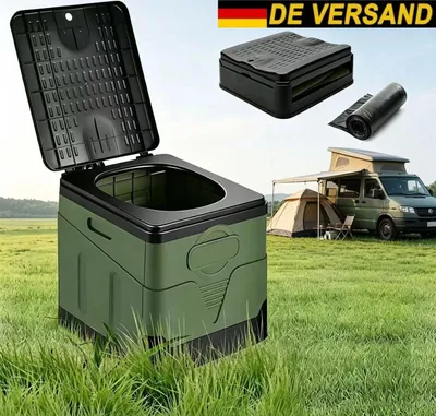 Produktbild von Homtas faltbare Campingtoilette max 150 kg Outdoor mobile WC 20L Trockentoilette