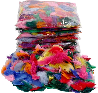 Produktbild von Flauschfedern, Größe 7-8 cm, Sortierte Farben, 500g