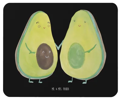Produktbild von Mr. & Mrs. Panda Mouse Pad Avocado Pärchen - Schwarz - Geschenk, Mauspad, Familie, computer, Avocados, Liebe, laptop mousepad