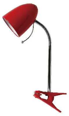 Imagen del producto de Lámpara de lectura Aigostar, de clip, estilo retro, para escritorio, mesa, oficina o mesita de noche, con brazo articulado de metal, color rojo