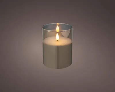 Produktbild von Lumineo LED Kerze Wachs Indoor smokey-grey 12,5 cm