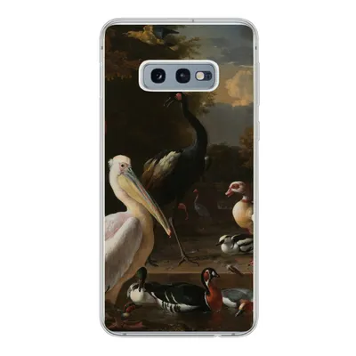 Produktbild von MuchoWow® Handyhülle Schutzhülle Hülle für Samsung Galaxy S10e Ein Pelikan und andere Vögel in der Nähe eines Wasserbeckens - Gemälde von Melchior d'Hondecoeter Silikon Softcase Handy Hülle - Handy