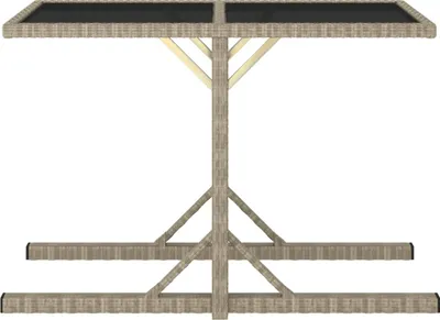 Immagine prodotto di vidaXL Tavolo da giardino beige 110×53×72 cm in vetro e poly rattan