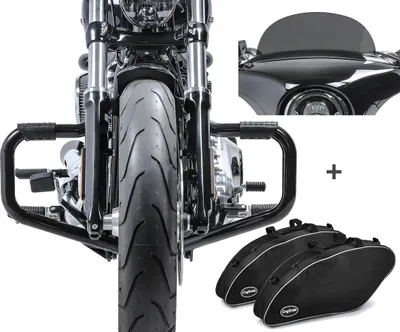 Zdjęcie produktu dla Zestaw gmoli, toreb wewnętrznych i przedniej szyby do Harley SGlide 18-2