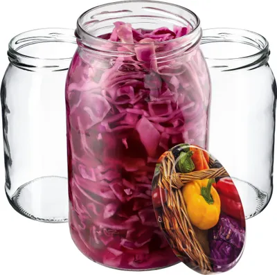 Produktbild von KADAX Einmachgläser 900ml mit fi82 mm Schraubdeckel, große Gläser mit Twist Off Deckel, Einmachglas, Sturzgläser für Gurken, Einkochgläser, Konservengläser (Paprika, 24 Stück)