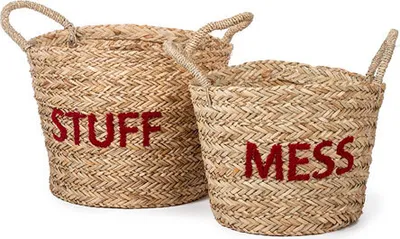 Productafbeelding van KidsDepot Opbergmand "Messy en Stuff" in koraalrood