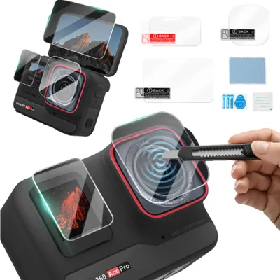 Obrázek produktu pro Tvrzené sklo na objektiv a displej pro Insta360 Ace Pro - 3 ks.
