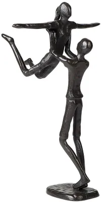 Immagine prodotto di Coppia di innamorati in ghisa astratta, nera, coppia danzante, regalo per compleanni, matrimoni, anniversari, 14,5 x 4,5 x 22 cm