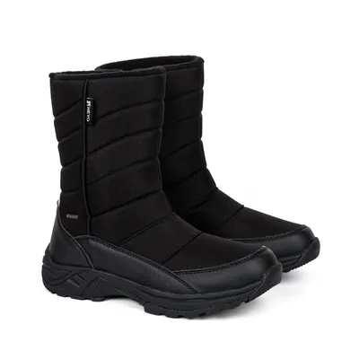 Produktbild von Herren Schneestiefel HEYO Warme Winterstiefel Trekkingschuhe Gepolstert Wasserdicht Trekking Boots Reißverschluss Schwarz 44