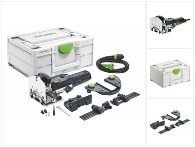 Zdjęcie produktu dla Festool DOMINO DF 500 Q-Set frezarka górnowrzecionowa 420 Watt 4 - 10 mm ( 576420 ) + przykładnica kształtowa + przykładnica poprzeczna + Systainer - następca 57442