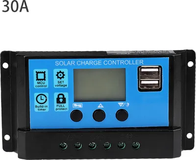 Zdjęcie produktu dla 30A 12V 24V Samochodowy kontroler ładowania słonecznego Kontroler PWM (30A)