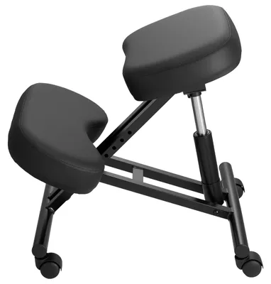 Produktbild von Ergonomischer Kniehocker mit Rollen, Mobiler Höhenverstellbarer Kniestuhl in X-Form mit Dicken Schaumstoffpolstern, zur Entlastung von Nacken & Rücken