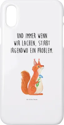 Produktbild von Mr. & Mrs. Panda Iphone 10 Handyhülle Eichhörnchen Blume - Weiß - Geschenk, Hülle, Cover, glücklich Spruch, X, Spaß, Lachen, Handy, Positiv, Lustige Sprüche, Motivation