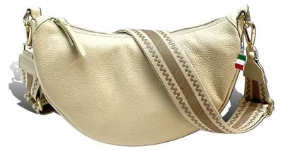 Produktbild von Florence Leder Tasche Damen Umhängetasche Citytasche beige 33x10x17cm inklusive Italien Flagge D2OTF823I