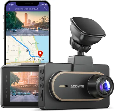 Obrázek produktu pro Azdome 2k auto Dash Cam Dashboard Kamera Wifi Gps noční vidění 1440p Uhd přední Camcorder Driving Recorder Black