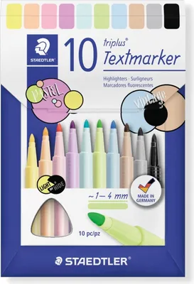 Image de 10 surligneurs triplus 362 C10 triplus textsur dans un étui de 10 pièces