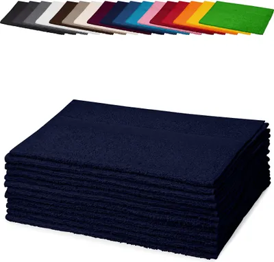 Produktbild von 10er PACK Gästetücher 30x50 cm Gästehandtücher Kinderhandtücher Babyhandtücher 100% Baumwolle, Farbe: Dunkelblau
