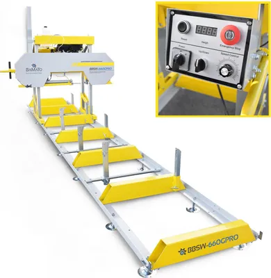 Produktbild von BAMATO Blockbandsäge BBSW-660GPRO mit Benzinmotor und elektrischer Höhenverstellung