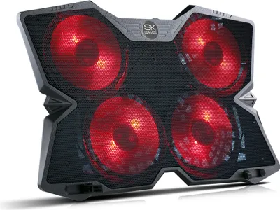 Produktbild von SK-T6 Notebook Laptop Kühler | 4 x LED Lüfter | 2 x USB | Schwarz